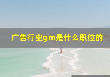 广告行业gm是什么职位的