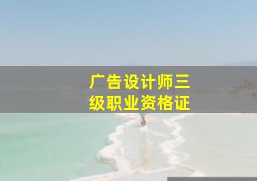 广告设计师三级职业资格证