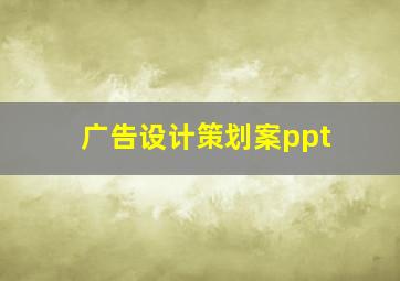 广告设计策划案ppt