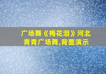 广场舞《梅花泪》河北青青广场舞,背面演示