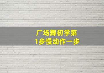 广场舞初学第1步慢动作一步