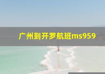 广州到开罗航班ms959