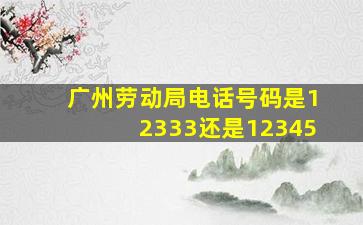 广州劳动局电话号码是12333还是12345