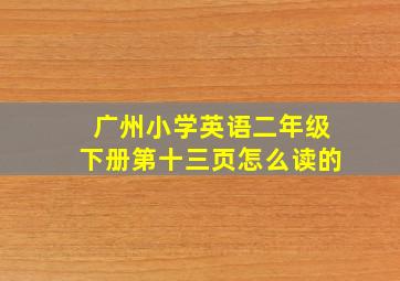 广州小学英语二年级下册第十三页怎么读的