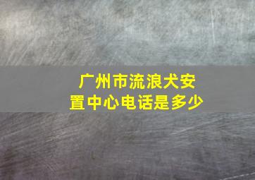 广州市流浪犬安置中心电话是多少