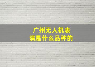 广州无人机表演是什么品种的