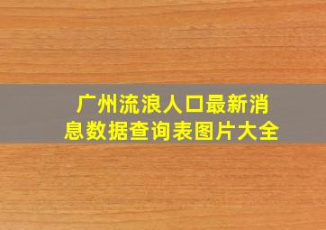 广州流浪人口最新消息数据查询表图片大全