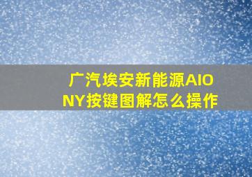 广汽埃安新能源AIONY按键图解怎么操作