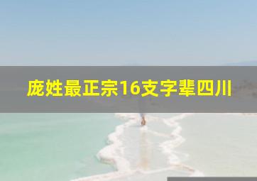 庞姓最正宗16支字辈四川