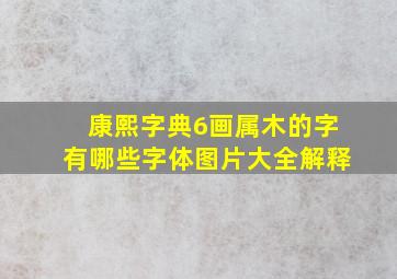 康熙字典6画属木的字有哪些字体图片大全解释