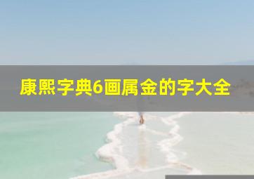 康熙字典6画属金的字大全