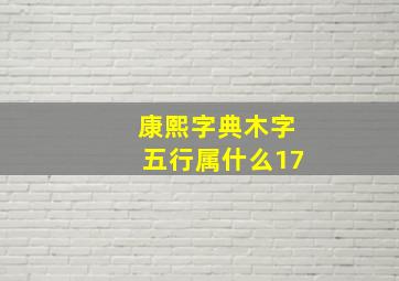 康熙字典木字五行属什么17