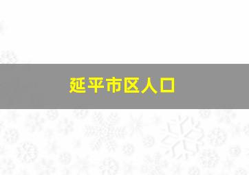 延平市区人口