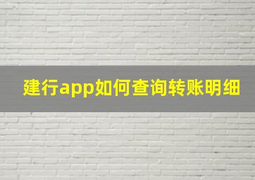 建行app如何查询转账明细