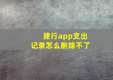 建行app支出记录怎么删除不了