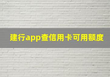 建行app查信用卡可用额度