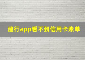 建行app看不到信用卡账单