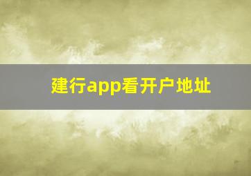 建行app看开户地址