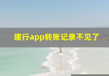 建行app转账记录不见了