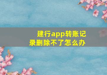 建行app转账记录删除不了怎么办