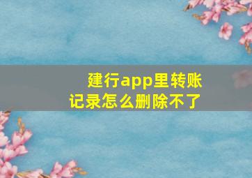 建行app里转账记录怎么删除不了