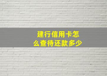 建行信用卡怎么查待还款多少