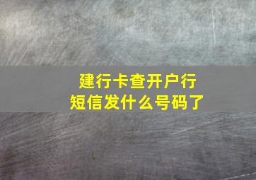 建行卡查开户行短信发什么号码了