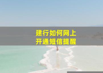 建行如何网上开通短信提醒