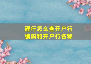 建行怎么查开户行编码和开户行名称