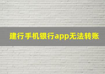 建行手机银行app无法转账