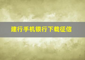 建行手机银行下载征信