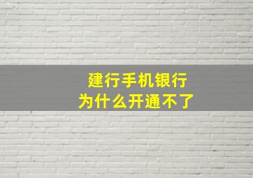 建行手机银行为什么开通不了