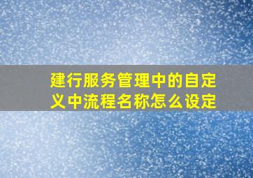 建行服务管理中的自定义中流程名称怎么设定