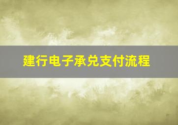 建行电子承兑支付流程