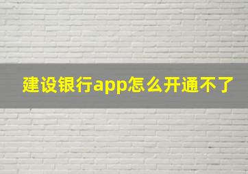 建设银行app怎么开通不了