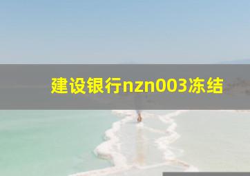 建设银行nzn003冻结