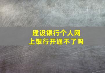 建设银行个人网上银行开通不了吗