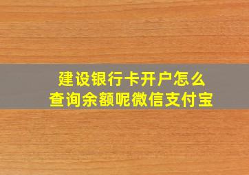 建设银行卡开户怎么查询余额呢微信支付宝