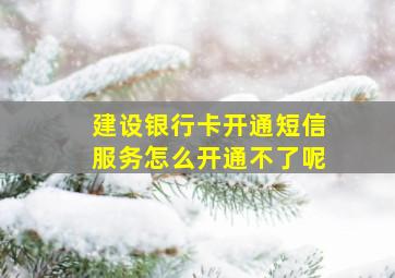 建设银行卡开通短信服务怎么开通不了呢