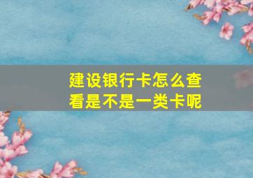 建设银行卡怎么查看是不是一类卡呢