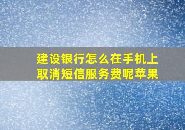 建设银行怎么在手机上取消短信服务费呢苹果