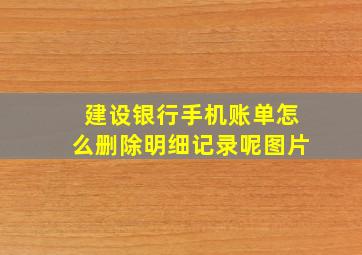 建设银行手机账单怎么删除明细记录呢图片