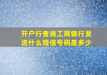 开户行查询工商银行发送什么短信号码是多少