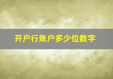 开户行账户多少位数字