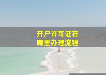 开户许可证在哪里办理流程