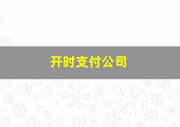 开时支付公司