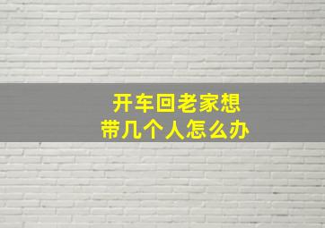 开车回老家想带几个人怎么办