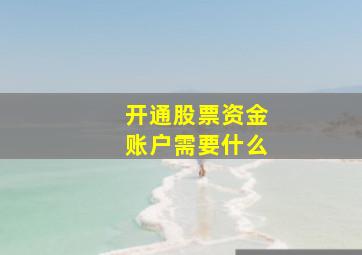 开通股票资金账户需要什么