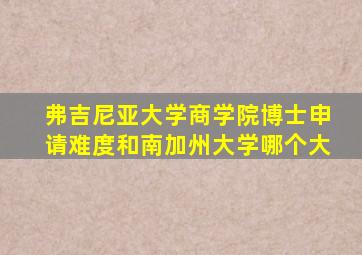 弗吉尼亚大学商学院博士申请难度和南加州大学哪个大