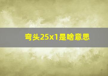 弯头25x1是啥意思